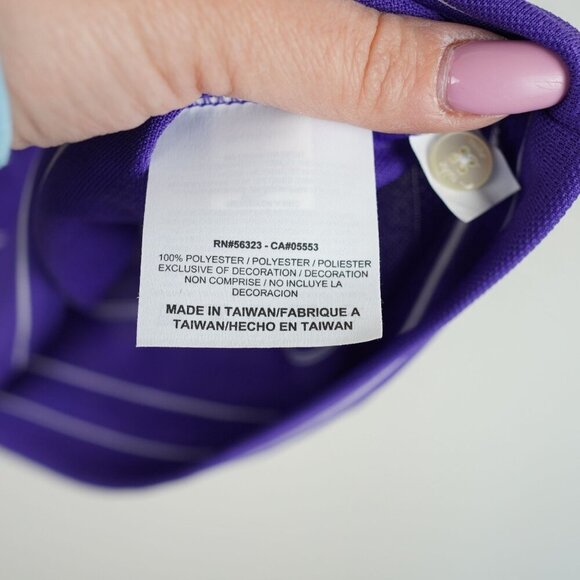 Nike Golf Dri-Fit‎ Purple Striped Polo Shirt Women M NWT Athletic Preppy Summer - Picture 5 of 8